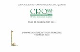 PLAN DE ACCION 2007-2011 - CRQ - Corporación …€¦ · INFORME DE GESTION III TRIMESTRE 2010 ... dirección, velocidad del viento y brillo solar. Aforo de fuentes hídricas en