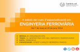 I edició del curs d’especialització en: ENGINYERIA … · MARKETING MIX DEL SERVICIO FERROVIARIO ... (7Ps) • Producto ... Servicios, frecuencias, material móvil 13 Personal