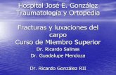 Hospital José E. González Traumatología y Ortopedia … · Hospital José E. González Traumatología y Ortopedia Fracturas y luxaciones del carpo Curso de Miembro Superior Dr.