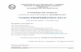 UNIVERSIDAD AUTÓNOMA DEL CARMEN … DE MATEMÁTICAS CUADERNO DE TRABAJO CURSO AL QUE PERTENECE: MATEMÁTICAS I “CURSO PROPEDÉUTICO 2015 ...