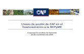 Líneas de acción de CAF en el financiamiento a la … · Líneas de acción de CAF en el financiamiento a la MIPyME Corporación Andina de Fomento 30 de noviembre de 2009 •