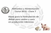 Alimentos y Alimentación Curso 2016 - Clase 7 Bases … · Alimentos y Alimentación Curso 2016 - Clase 7 Bases para la formulación de dietas para cerdos y aves en producción intensiva