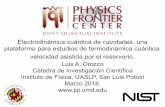 Electrodinámica cuántica de cavidades, una plataforma … · Trabajo apoyado por la NSF. Dr. Andres Cimmarusti Dr. Sebastian Deffner . Luke Corcos Burkley Patterson Dr. Zhihui Yan