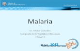 Malaria - Cátedra de Enfermedades Infecciosas · –Drepanocitosis –Esferocitosis –Talasemia –Déficit de G6PD –Grupo sanguíneo 0 y otras alteraciones hematologicas •Adquirida: