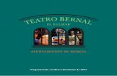 Programación octubre a diciembre de 2012 - … · 2 Teatro Bernal C/ Lorca, 65 30120 EL PALMAR (Murcia) Teléfono: 968 882 329 • Fax: 968 881 489 Correo electrónico: teatrobernal@ayto-murcia.es