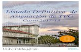 Listado Definitivo de Asignación de TFG - …bioloxia.uvigo.es/docs/docencia/grado/tfg/listado_definitivo_as... · residuales en el río Furnia (Pontevedra) mediante indicadores
