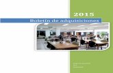 Boletín de adquisiciones - CICY.mx · 2014] (1 ejemplar) Díaz Pascacio, J. Manual para la elaboración de proyectos ejecutivos de agua potable y alcantarillado en poblaciones e