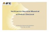 Verificación Nacional Muestral al Padrón Electoral · Padrón Electoral Es el registro que contiene la información básica de los ciudadanos mexicanos que solicitan formalmente