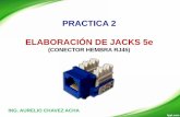 PRACTICA 2 ELABORACIÓN DE JACKS 5e · que cumpla con las normas aplicables. ... •Cable UTP categoría 5e con un conector RJ45 ... •1 pinzas de impacto para ponchar jacks ING.