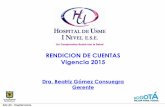 RENDICION DE CUENTAS Vigencia 2015 - … · los demás componente de salud pública del hospital de usme e.s.e. coordinacion local programa territorio ... de territorios y ambitos