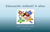 Educación Infantil 3 años - colegioazorincalp.edu.gva.escolegioazorincalp.edu.gva.es/web/wp-content/uploads/2012/08/... · (0-6 años) 6-12 años 12-16 años ... Obligatoria (6-16)