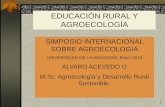 EDUCACIÓN RURAL Y AGROECOLOGÍA - Inicio - Universidad de ... Academicos/Ingenieria... · Manejo ecológico de plagas y enfermedades AREAS ... mujeres y familia. Fortalecimiento