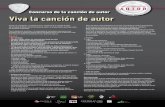 VIVA LA CANCIÓN DE AUTOR Concurso de la … · Entrevistas promocionales / Música Híbrida, Radio Educación ... Radio Educación Concierto promocional / La taza de los sueños.