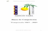 Bases de Competición Temporada 2018 –2019 - …fvbcv.com/files/TEMPORADA 18-19/Bases_de_Competicin_18-19.pdf · 12- BALON DE JUEGO 21 . 13- JUGADORES 21 . 14- ENTRENADORES 22 ...