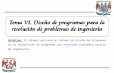 Tema VI. Diseño de programas para la resolución de ...profesores.fi-b.unam.mx/tanya/CPI/Presentaciones/Tema-VI.pdf · Escritura de las diferentes fases del ciclo de vida del software,