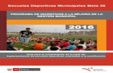 PROGRAMA DE INCENTIVOS A LA MEJORA DE LA … · Escuelas Deportivas Municipales Meta 30 Programa de Incentivos a la Mejora de la Gestión Municipal 7 PRESENTACIÓN El Instituto Peruano