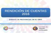 RENDICIÓN DE CUENTAS 2016 - …secure.comisiontransito.gob.ec/archivos/rendicion_cuentas_2016/el... · transporte terrestre, tránsito y seguridad vial, en la red vial estatal y
