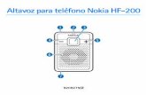 Altavoz para teléfono Nokia HF-200nds1.webapps.microsoft.com/files/support/nam/phones/guides/Nokia... · ESPAÑOL 3. Cuando la batería está completamente cargada, la luz indicadora