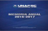 UNIVERSIDAD APEC Vicerrectoría de Investigación ... · DIRECCIÓN DE PLANIFICACIÓN 1 MEMORIA ANUAL 2016-2017 ... Universidad durante 7 meses y medio, culminando con la elección
