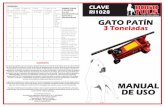 mantenimiento) GATO PATÍN 3 Toneladas · Información importante: CUIDADO 1. El gato es una equipo de levantamiento diseñado solamente para el levantar parte del vehiculo (ejemplo: