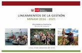 Ministra del Ambiente - congreso.gob.pe · LINEAMIENTOS DE LA GESTIÓN MINAM 2016 - 2021 Lima, 13 de setiembre del 2016 Elsa Galarza Contreras Ministra del Ambiente . ... ESTRATEGICO