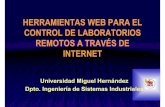 HERRAMIENTAS WEB PARA EL CONTROL DE … · reguladores PID, V.E. Monitorización y control de ... • PROCESO: Maqueta manipulador ... Monitorización y control de