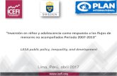 Lima, Perú, abril 2017 - ICEFIicefi.org/sites/default/files/icefi_lasa_peru_30042017.pdf · Honduras: cobertura de vacunación según departamento y tipo de inmunización (porcentaje