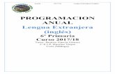  · Programación 6º primaria 2017/18 Lengua Extranjera (Inglés) 1. INTRODUCCIÓN 1.1. Justificación de la programación 1.2. Las Competencias Clave Integradas 2. CONTEXTUALIZACIÓ
