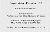 Supervisión Escolar 106 Experiencia Exitosa … · 2015-10-08 · Supervisión Escolar 106 Experiencia Exitosa Supervisora: Profra. Martha Elba Quijano Urbano Asesora Técnico Pedagógica: