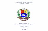 REPÚBLICA BOLIVARIANA DE VENEZUELA - … · 5.770.706.128 9.469.355.101 TOTAL 3.698.648.973 12.204.648.698 15.903.297.671 . Distrito Capital PRESUPUESTO 2017 E5000 - 8 RESUMEN DE