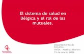 El sistema de salud en Bélgica y el rol de las mutuales. SISTEMA DE SALUD DE BELGICA Y EL ROL … · descontado directo del salario) ... seguro directo al prestador ... •Medidas