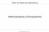 Taller de Sistemas Operativos · TSO – Interrupciones – 2012 Interrupciones Cuando una interrupción es detectada por el procesador, se debe parar la ejecución de lo que se estaba