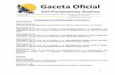 Del Parlamento Andino · reforma al articulado del reglamento general del parlamento andino declaraciÓn saludo y respaldo a los gabinetes binacionales y al proceso de integraciÓn