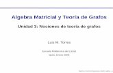 Algebra Matricial y Teoría de Grafos - … · Algebra Matricial y Teoría de Grafos Unidad 3: Nociones de teoría de grafos Luis M. Torres Escuela Politécnica del Litoral Quito,