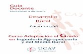 Desarrollo Rural - Universidad Católica de Ávila · Analizar los aspectos multidisciplinares del desarrollo sostenible ... Guía docente de Desarrollo Rural 10 10 Al final de cada