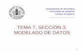 TEMA 7, SECCIÓN 3: MODELADO DE DATOS - …jvalvarez/docencia/pt7seccion3.pdf · • Muchos autores distinguen dos tipos de modelos lógicos de datos: Conceptuales ... EJEMPLOS INTERRELACIONES