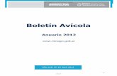 Boletín Avícola€¦ · De acuerdo con cifras de la FAO, ... Durante el año 2012 58 plantas de faena de aves operaron bajo la órbita de SENASA, en tanto, ...