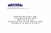1.Programa de Garanta de qualitat en Rx. Catal€¦ · 1 ÍNDEX Certificat de presentació del Programa 3 PROGRAMA DE GARANTIA DE QUALITAT D'INSTAL·LACIONS DE RAIGS X DENTALS I.
