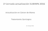 Actualización en Cáncer de Mama Tratamiento Quirúrgico³n-en... · CIRUGIA CONSERVADORA DE LA MAMA . Cirugia para el Cáncer de mama (III) •Cirugía conservadora: CUADRANTECTOMIA