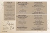Menús Bodas 2017-2018 - Restaurante RIOSOL - Bienvenidos · Secreto ibérico bellota Postre Tarta Artesanal Vino Moscatel Espumoso Café o Infusión ... Prueba del menú para 2 personas