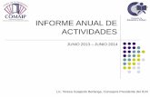 INFORME ANUAL DE ACTIVIDADES - Instituto Nacional de ...inicio.ifai.org.mx/Comaip/01_Informe_COMEDU_XV_COMAIP_040714.pdf · INFORME ANUAL DE ACTIVIDADES Lic. Teresa Guajardo Berlanga,