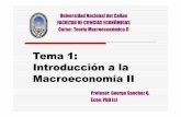 Tema 1: Introducción a la Macroeconomía II · Tema 1: Universidad Nacional del Callao FACULTAD DE CIENCIAS ECONÓMICAS Curso: Teoría Macroeconómica II Introducción a la Macroeconomía