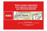 Redes sociales corporativas para empresas industriales ... · Redes sociales corporativas para empresas industriales para internacionalización Cámara de Comercio de Zaragoza 4 noviembre