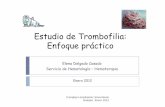 Estudio de Trombofilia: Enfoque práctico · evidencia de que la presencia de trombofilia ... Niveles bajos de fólico o vitamina B6-B12 B12, fallo renal, hipotiroidismo, tabaco,