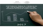 Criterios y rubros de gasto - gob.mx · México, D.F.: Diario Oficial de la Federación. ... 5 Acuerdo número 717 por el que se emiten los Lineamientos para formular los Programas
