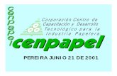 PEREIRA JUNIO 21 DE 2001 - bvsde.paho.org actuales q Proyecto Cenpapel – Sena de Gestión Ambiental. q Tratamiento de efluentes. q Procesamiento de residuos solidos. q Programa de
