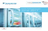 Tarifa Refrigeración 2016-2017 - Clientes | Daikin · instalaciones de refrigeración que requieren un alto rendimiento con bajo consumo, adaptándose ... Potencia motor compresores