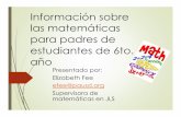 Información sobre las matemáticas para padres de estudiantes de … · Matemáticas y Contenido por nivel del grado • 8 Practicas Matemáticas para todos los estudiantes desde