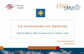 La innovación en defensa - catedraisdefe.etsit.upm.escatedraisdefe.etsit.upm.es/wp-content/uploads/2011/07/CARLOS-MARTI... · ¨Ejemplos: Avión de combate Satélite de comunicaciones