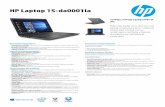 HP Laptop 15-da0001la - fichastecnicas.pchmayoreo.comfichastecnicas.pchmayoreo.com/EQ-533186-1.pdf · cargadas, los recursos, el uso, las funciones inalámbricas y la configuración